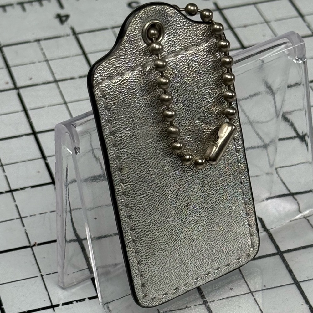 Coach Metallic Silver hang tag Keychain Tag - Picture 2 of 4